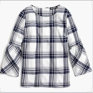 J. Crew mercantile plaid top